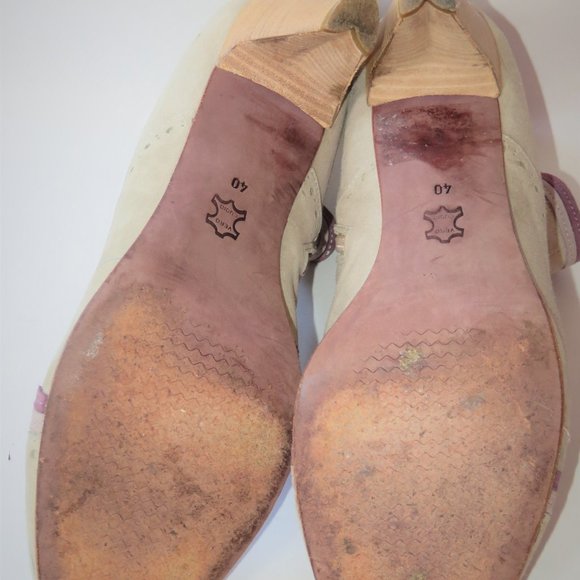 MIA, Italian, Retro, Suede, Beige and Purple Ankle Boots, Size 10 - Picture 5 of 6